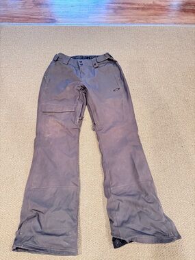 Oakley Charcoal Gray Snow Pants with Logo Waistband